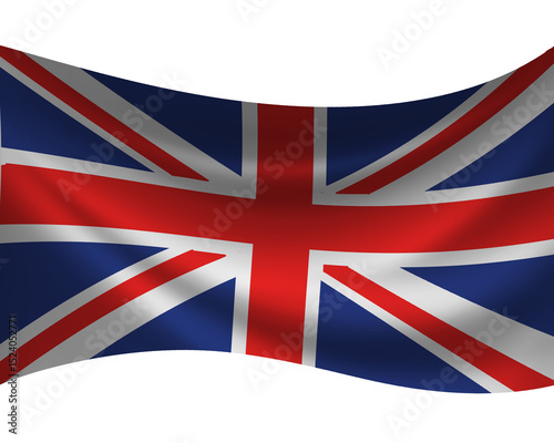 3d illustration of the United Kingdom flag unfurled