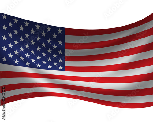 3d illustration of the american flag unfurled