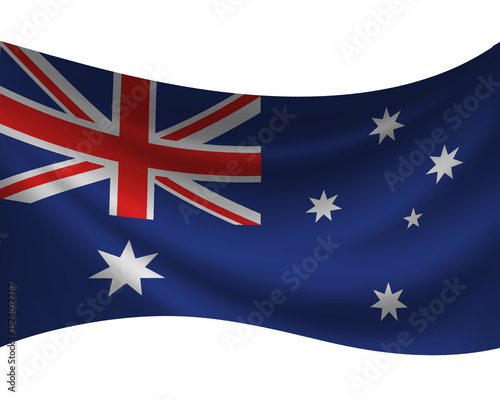 3d illustration of the australian flag unfurled