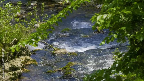 water flowing in the stream