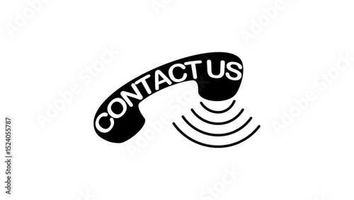 contact us symbol, black isolated silhouette
