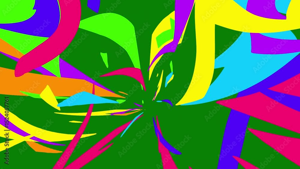A green screen with white background و an image of colorful lines and pink flower on many different colors bunch multi colored leaves shapes black animated chromakey background backgrounds