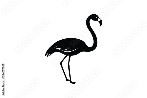 flamingo-silhouette-icon-vector-on-white-backgroun.eps