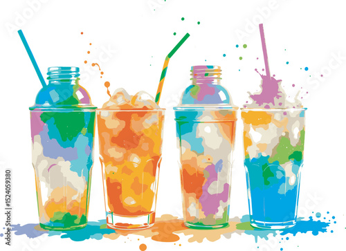 cocktail with ice and lime