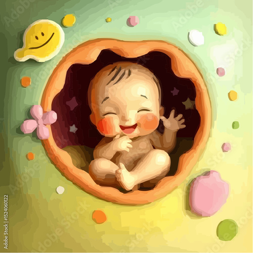 digital art of a baby protected in the womb 67