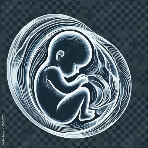 digital art of a baby protected in the womb 60