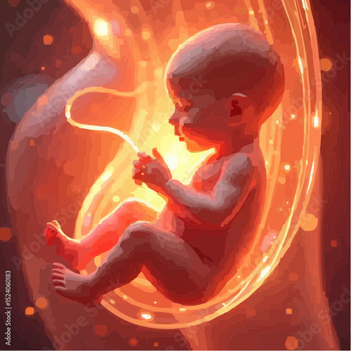 digital art of a baby protected in the womb 57