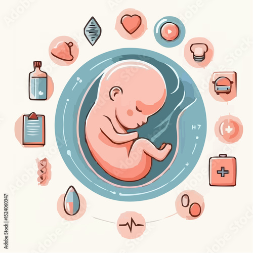 digital art of a baby protected in the womb 32