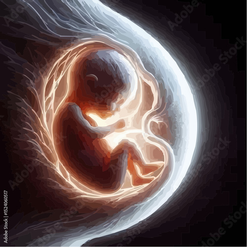 digital art of a baby protected in the womb 3
