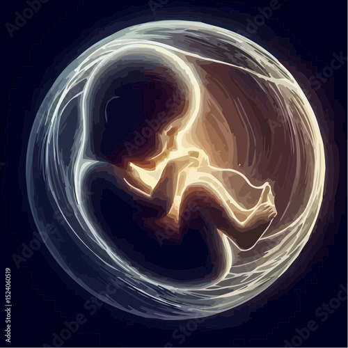 digital art of a baby protected in the womb 2