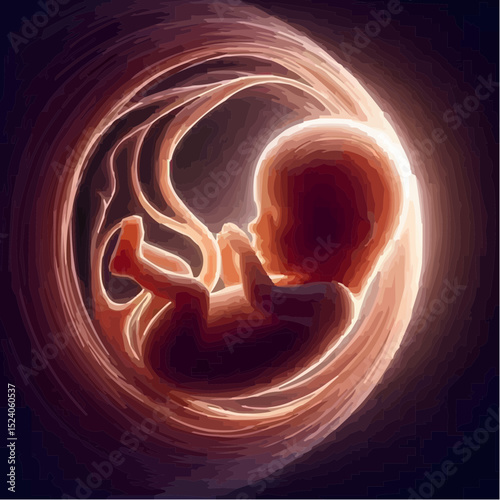 digital art of a baby protected in the womb 1