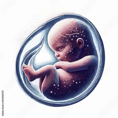 a comfortable baby in its mother's womb 75