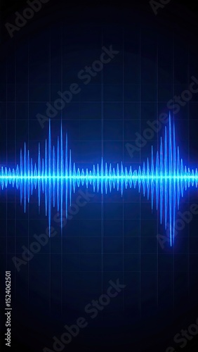 Blue sound waves on dark background