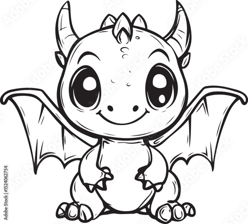 Cute cartoon baby dragon flaying vector illustration