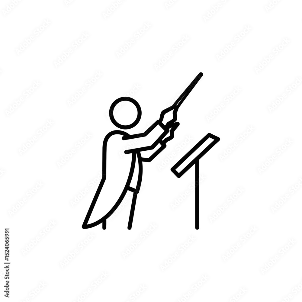 Obraz premium Conductor leading an orchestra with baton in hand