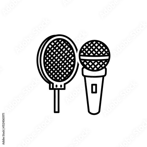 Vector icon of microphones illustrating sound and music elements