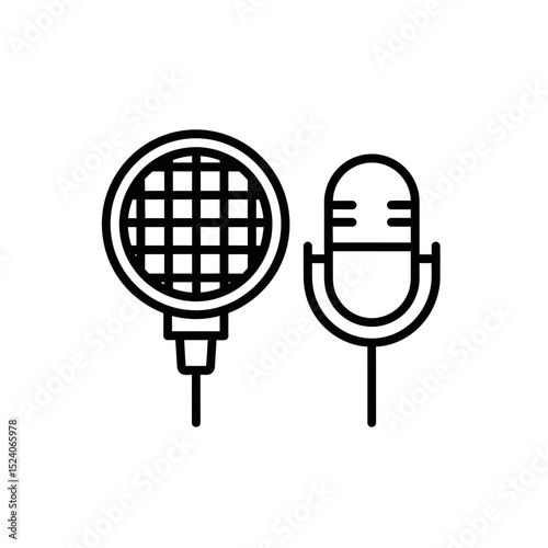 Vector icon of microphones representing sound and communication