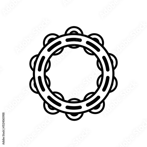 Vector icon of a tambourine in a minimalist style