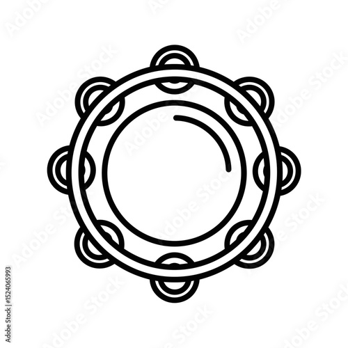 Vector icon of a tambourine musical instrument design