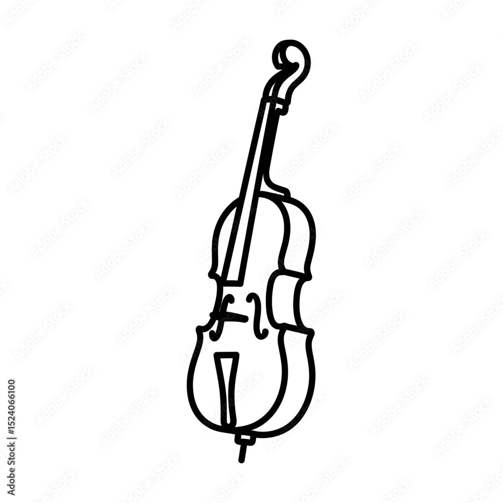 Fototapeta premium Vector icon of a violin in a minimalist style representing music