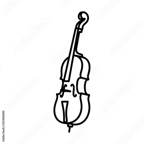Vector icon of a violin in a minimalist style representing music
