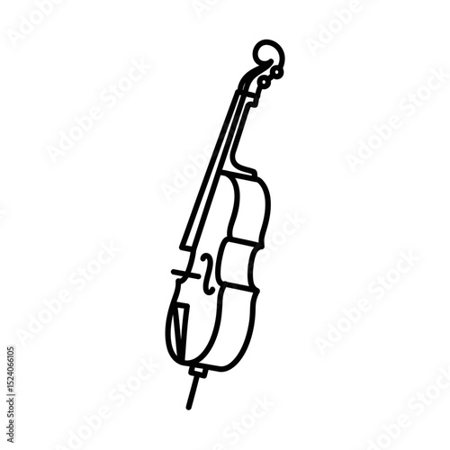 Vector icon of a violin in a minimalist style with black outlines