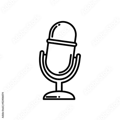Vector microphone icon representing audio recording technology