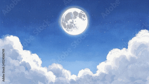 Lunar Wash full moon isolated watercolor vector illustration svg
