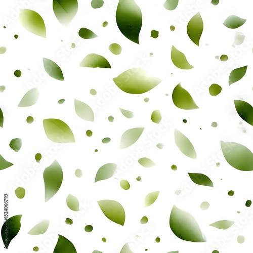 Abstract green leaf pattern on a white background