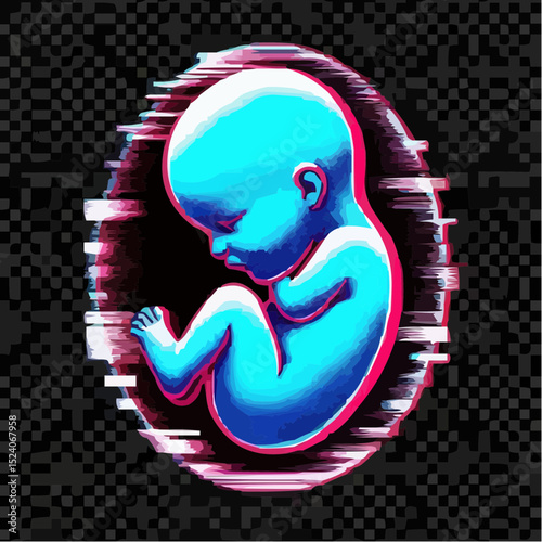a comfortable baby in its mother's womb 64