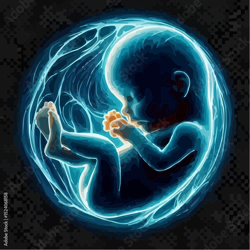 a comfortable baby in its mother's womb 42