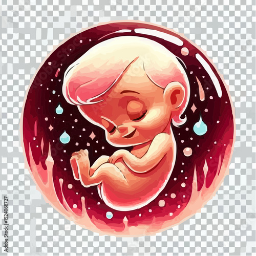 
digital art showing a fetus in the womb 84