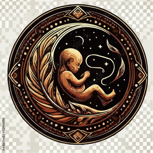 
digital art showing a fetus in the womb 73