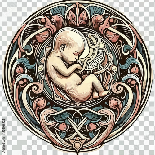 
digital art showing a fetus in the womb 72