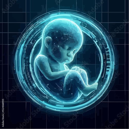 
digital art showing a fetus in the womb 71
