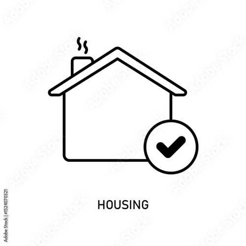 Icon a housing, isolated against a clean background.