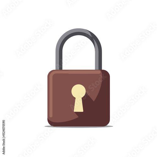 Illustration of a Brown Padlock with Keyhole for Security and Privacy Concepts