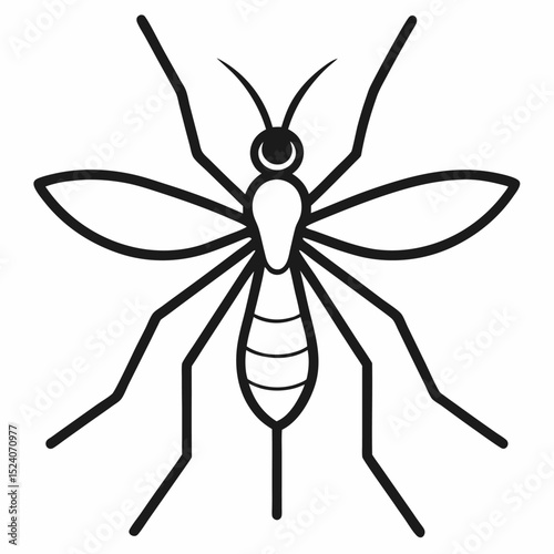 Mosquito outline icon on white background