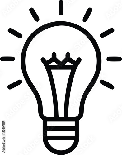 a light bulb turned icon on isolated on white background