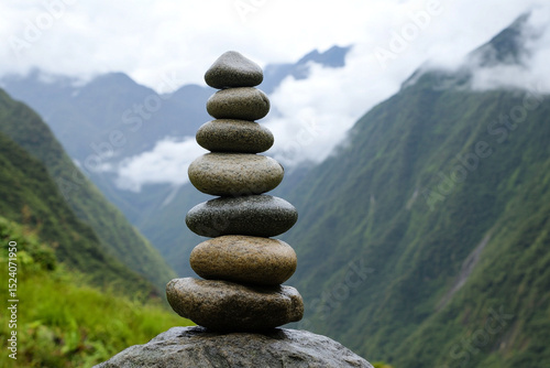 Stacked stones representing balance and harmony in nature