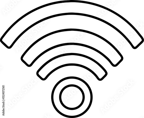 Clean black and white vector illustration depicting a wireless internet connection symbol perfect for various digital design concepts.