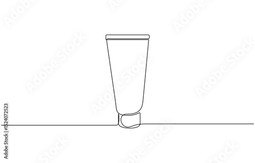 Continuous one line drawing of Perfume bottle. Single line drawing illustration, Single line cosmetic tube line art vector illustration editable stroke.