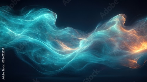 Abstract Teal and Orange Energy Flow