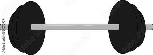 High Quality Vector Illustration of Barbell with Weights for Fitness, Gym Training, Powerlifting and Workout Design