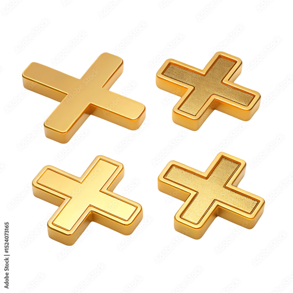 Obraz premium Golden Crosses: Texture and Design Variations
