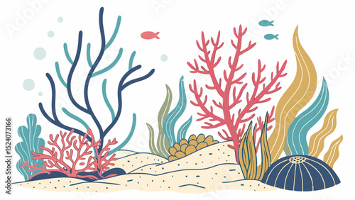 Underwater Coral Reef: Dive into a vibrant underwater world where a colorful coral reef teems with life, showcasing the delicate beauty and diversity of marine ecosystems.