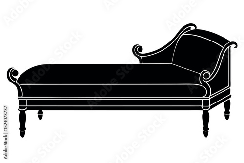      Daybed icon silhouette vector illustration.

