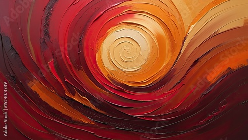 Abstract Impressionistic Fire Artwork with Swirls