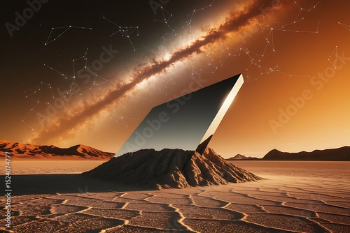 A Gigantic Monolith Reflects the Cosmic Wonders of the Night Sky