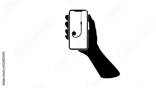 phone scammers, black isolated silhouette